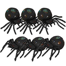 Load image into Gallery viewer, PRETYZOOM 6pcs Halloween Spider Decoration Fake Spider Model Props Fidget Toy Party Supplies for Wall Webs Table Floor (Black)
