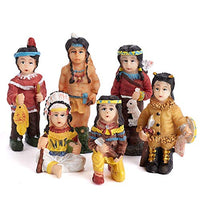 Factory Direct Craft Miniature Indian Male Figurine | 6 Pieces for Holiday, Seasonal Crafting, Decorating and Displaying