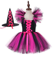 Tutu Dreams Witch Costume for Toddler Girls Wicked Dress Up Clothes Clothing with Witchy Hat Halloween Parade Party Hot Pink