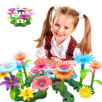 UAIAH Toys for Girls 3 4 5 Years Old Flower Garden Building Toys Gardening Pretend Playset Education Activity STEM Toys for Preschool Kids Christmas & Birthday Gift 52pcs