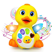 Liberty Imports Musical Dancing Duck Toy Walking Singing Yellow Ducky Moving Toys for Baby with Music & LED Lights for Toddlers, Infant Learning Development
