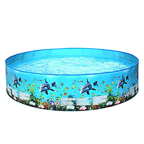ZHKGANG Home Family Pool Children's Garden Water Swimming Pool Without Tube Plastic Ocean Round Outdoor Pool,Blue-24438cm