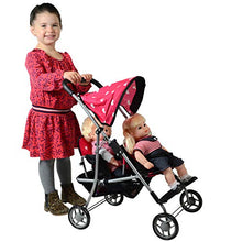 Load image into Gallery viewer, The New York Doll Collection First Doll Twin Stroller   Cutest Heart Design Baby Doll Strollers   Gr
