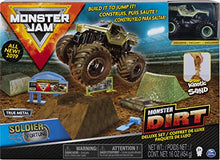 Load image into Gallery viewer, Monster Jam, Soldier Fortune Monster Dirt Deluxe Set, Featuring 16oz of Monster Dirt and Official 1:64 Scale Die-Cast Monster Jam Truck
