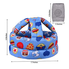 Load image into Gallery viewer, TORASO Baby Head Protector &amp; Baby Knee Pads for Crawling, Infant Safety Helmet &amp; Walking Baby Helmet, for Age 6-36 Months, Blue Football(B)
