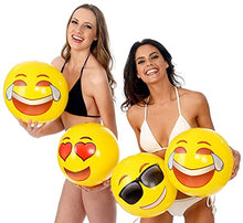 Load image into Gallery viewer, CocoNut Float - Emoji Beach Ball 12 Pack - 18 Inch Beach Balls
