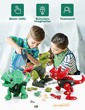 Load image into Gallery viewer, EduCuties Dinosaur Toys for Kids, 3 Pack Take Apart Toys for Boys Girls Age 3-5 4-8, Construction Building Educational STEM Sets with Electric Drill for 3 4 5 6 7 8 Year Old Birthday Gifts
