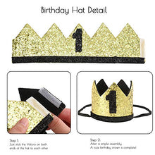 Load image into Gallery viewer, Boy First Birthday Outfit and Decorations - 1st Birthday Cake Smash Outfit and Birthday Banner, Crown, Cake Toppers Party Supplies Set (Black Polka Dot)
