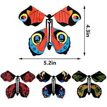 Load image into Gallery viewer, HLARTNET Magic Wind Up Flying Butterfly Halloween Surprise - Rubber Band Powered Butterfly in The Book Wind Up Butterfly Toy for Card Surprise Gift or Party Playing (6 PCS)
