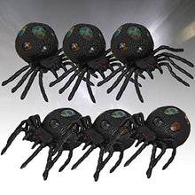 Load image into Gallery viewer, PRETYZOOM 6pcs Halloween Spider Decoration Fake Spider Model Props Fidget Toy Party Supplies for Wall Webs Table Floor (Black)
