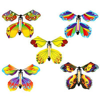 JoFAN 5 Pack Magic Flying Butterfly Wind Up Rubber Band Powered Butterfly for Kids Boys Girls Easter Basket Stuffers Gifts Party Favors