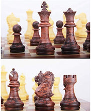 Load image into Gallery viewer, HIZLJJ Folding Wooden Chess Set with Magnet Closure for Kids Adults Portable Travel Set Toys Chess Pieces Chess (Size : 36X31X2.2cm)
