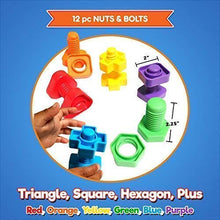 Load image into Gallery viewer, Jumbo Lacing Beads For Toddlers and Nuts &amp; Bolts | 2-in-1 Montessori Educational Preschool Toys for 2 Year Old - Matching Fine Motor Skills Toddler Games with Toy Storage &amp; Learning Activities eBook
