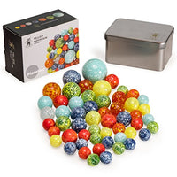 Yellow Mountain Imports Collector's Series Assorted Marbles Set in Tin Box, Planetary