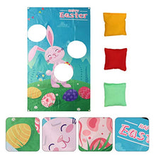 Load image into Gallery viewer, BESPORTBLE Easter Toss Game Set Bean Bag Toss Toy Happy Easter Banner Flag Easter Bunny Party Game for Kids Adults Family Easter Party Supplies
