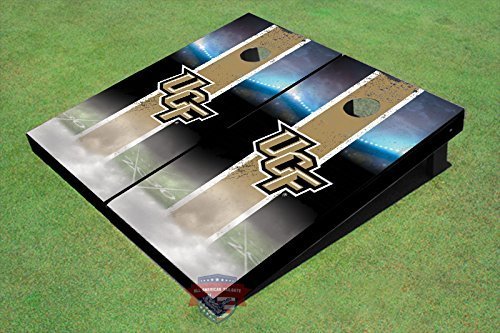 University of Central Florida Field Long Strip Matching Gold Themed Cornhole Boards