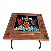 Load image into Gallery viewer, latinos r us Trinidad &amp; Tobago Count of Arms Domino Table (Cherry)
