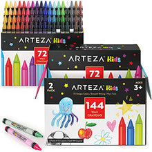 Load image into Gallery viewer, Arteza Kids Toddler Crayons in Bulk, 144 Count, 2 Packs of 72 Colors, Regular Size, Vivid Wax Crayon Pencils, Art Supplies for Kids Craft and Drawing Activities
