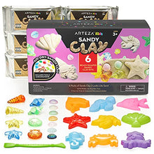 Load image into Gallery viewer, Arteza KidsAir-Dry Modeling ClayKit, 6 x 8-oz Packs, 12 SandyClay Moldsand 15 Assorted Sea-Life Beach Decorations, Soft, Pliable, Supplies forKidsCraftsandSensory Play
