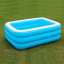 Load image into Gallery viewer, LWJDM Family Swimming Paddling Pool, Inflatable Blue Rectangular Swimming Pool, Thickening Inflatable Pool for Kids, Adult, Outdoor, Garden, Backyard, Summer Water Party,140x100x50cm
