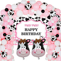 Cow Balloon Garland Kit Farm Animal Cow Theme Party Decoration for Girl Pink Cow 1st 2nd 3rd Birthday Party Supplies Pink Cow Print Decor Balloons