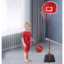 Load image into Gallery viewer, WYZDQ Kids Adjustable Basketball Hoop Set, Kids Basketball Stand with Net and Ball Outdoor Indoor Sport Game Play Set for 3 Years Old and Up Baby Sports,170cm

