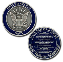 Load image into Gallery viewer, U.S. Navy Sailor&#39;s Creed Challenge Coin
