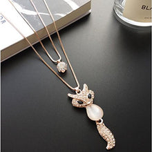Load image into Gallery viewer, Fashion Sweater Pendants Diamand Golden Fox Long Sweater Chain Necklace Pendant Clothes Accessory
