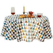 Load image into Gallery viewer, LF2 Round Table Cloth Triangle Shape Cotton Linen Tablecover Dustproof Washable Desktop Decoration Patio Kitchen TL002FC (Color : Colorful, Size : 150cm)
