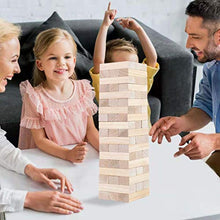 Load image into Gallery viewer, 54 Piece Wood Block Stack Tumble Tower Toppling Blocks Game-Great for Game Nights for Kids Adults Family -Storage Bag Included
