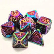 Load image into Gallery viewer, QYER Present Metal DND Dice, Many Metal dice DND Dice Set for Dungeons and Dragons(D&amp;D) Pathfinder Role Playing Games Polyhedral &amp; RPG 7 Times Table (Color : 117)
