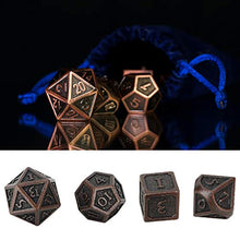 Load image into Gallery viewer, 7pcs Metal Polyhedral Dices, Vintage Polyhedral Irregular Shape Dices for Table Game Dice Accessory
