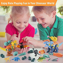 Load image into Gallery viewer, Funlio ?3-in-1? Dinosaur Toy Sets for Kids 3 Years&amp;Up, 3 Take Apart Dinosaurs with Drills for DIY Building Fun, 16 Dino Figures with Stones&amp;Trees for Role Playing Fun, Darts&amp;Target for Shooting Fun
