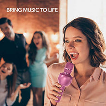Load image into Gallery viewer, Microphone for Kids, Portable Handheld Wireless Bluetooth Karaoke Mic Machine for Home, Party and Birthday, Best Gifts Toys for Kids Girls Age 5 6 7 8 9 (Purple)
