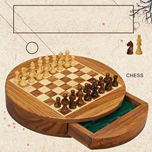Load image into Gallery viewer, SMQHH Toys Games Chess Creative Wooden Round Chess Set Magnetic Chess Pieces Kids Intellectually Development Learn Toys Drawer Storage Checkers Chess Creative Traditional Games Chess
