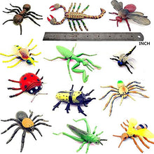 Load image into Gallery viewer, Guaishou Big Insect Toy Plastic Model Lifelike Assorted Figures Realistic Insects Toys 12 PCS Bee Beetle Mantis Spider Ladybug
