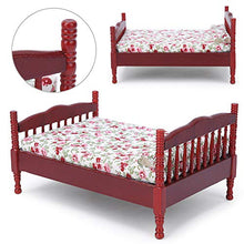 Load image into Gallery viewer, 1:12 Scale Dollhouse Furniture,Wooden Miniature Mini Bed Model Accessory Lovely Miniature Accessory Kids Pretend Toy,Creative Birthday Handcraft Gift,6.5&quot;X4.72&quot;X3.54&quot;,(Red/White)(2#)
