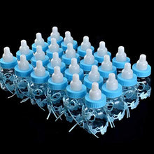 Load image into Gallery viewer, NUOBESTY 24Pcs Baby Bottle Shower Favor Mini Plastic Milk Bottle Fillable Feeding Bottle Candy Box for Baby Shower Favor Gift Decoration (Sky-Blue)
