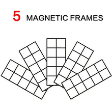 Load image into Gallery viewer, SpriteGru Magnetic Ten-Frame Set, Including 5 Frames (no Hollowed Out) and 55 Colorful Discs (Upgraded Version for Fridge &amp; Hand-held)
