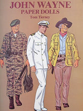 Load image into Gallery viewer, Tom Tierney JOHN WAYNE PAPER DOLLS Book (UNCUT) w 2 Card Stock DOLLS and 31 Card Stock COSTUMES (1980)

