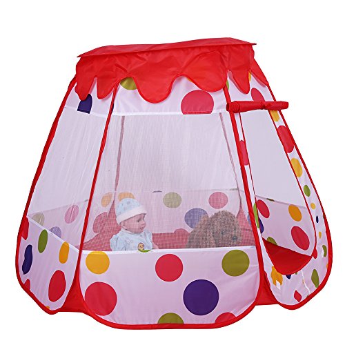 GLOGLOW Kids Portable Play Tent Foldable Outdoor & Indoor Tent Boys Girls Playhouse Children Playground Camping Toy Birthday Gift(Pink )