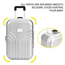 Load image into Gallery viewer, Safe and Eco-Friendly Baby Suitcase Toy, Rolling Suitcase Toy, Mini Luggage Box Baby Toy, Suitcase Toy for Baby Kids(Silver)
