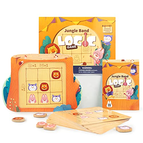 Toi Kids Magnet Sudoku Toys Magnetic Tabletop Desk Toy for Kids Hand-held Smart Board Games Age 3 and Up ,Jungle Band,Brain Teaser Toy