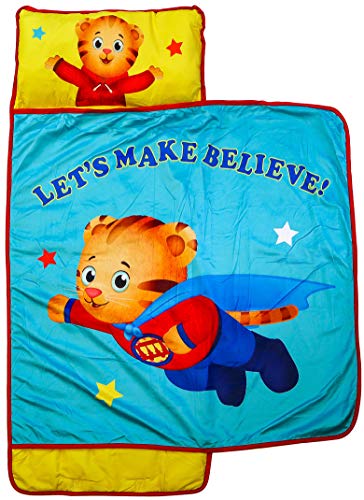 Jay Franco Daniel Tiger Make Believe Nap Mat - Built-in Pillow and Blanket - Super Soft Microfiber Kids'/Toddler/Children's Bedding, Age 3-5 (Official Daniel Tiger Product)