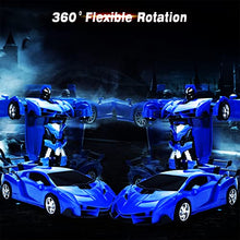 Load image into Gallery viewer, Remote Control Car, VillaCool RC Transformer Cars Toy for Age 3 4 5 6 7 8 8 - 14 Years Old for Kids, 360 Rotating Deformation with LED Light, Transform Robot RC Car, Boys Girls New Year&#39;s Gift (Blue)
