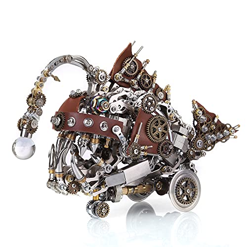 XSHION 3D Metal Puzzle Anglefish Model, DIY Assembly Mechanical Model Stainless Steel Building Kit Jigsaw Puzzle Brain Teaser, Desk Ornament