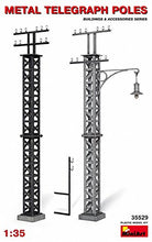 Load image into Gallery viewer, MiniArt 1:35 Scale Telegraph Poles Plastic Model Kit (Grey)
