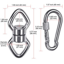 Load image into Gallery viewer, Besthouse Swing Swivel with 2 Carabiners, 770LB Capacity, Safest Rotational Device Hanging Accessory with 2 Bearing for Aerial Silks Dance, Web Tree Swing, Children&#39;s Swing, Yoga Swing Sets
