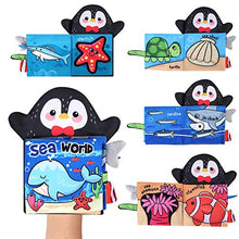 Load image into Gallery viewer, Vanmor Baby Soft Cloth Book with Hand Puppet, Touch and Feel Crinkle Books Sea Animal Tail Tactile Fabric Activity Book for Babies Infants Toddler Educational Interactive Toys Gift for Baby Girl Boy
