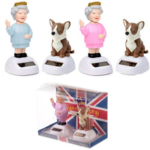 Load image into Gallery viewer, Puckator Solar Pal Queen and Corgi Toy - Fun Novelty Dancing Toy - UK - England - Car Desktop Office Window Sill Toy
